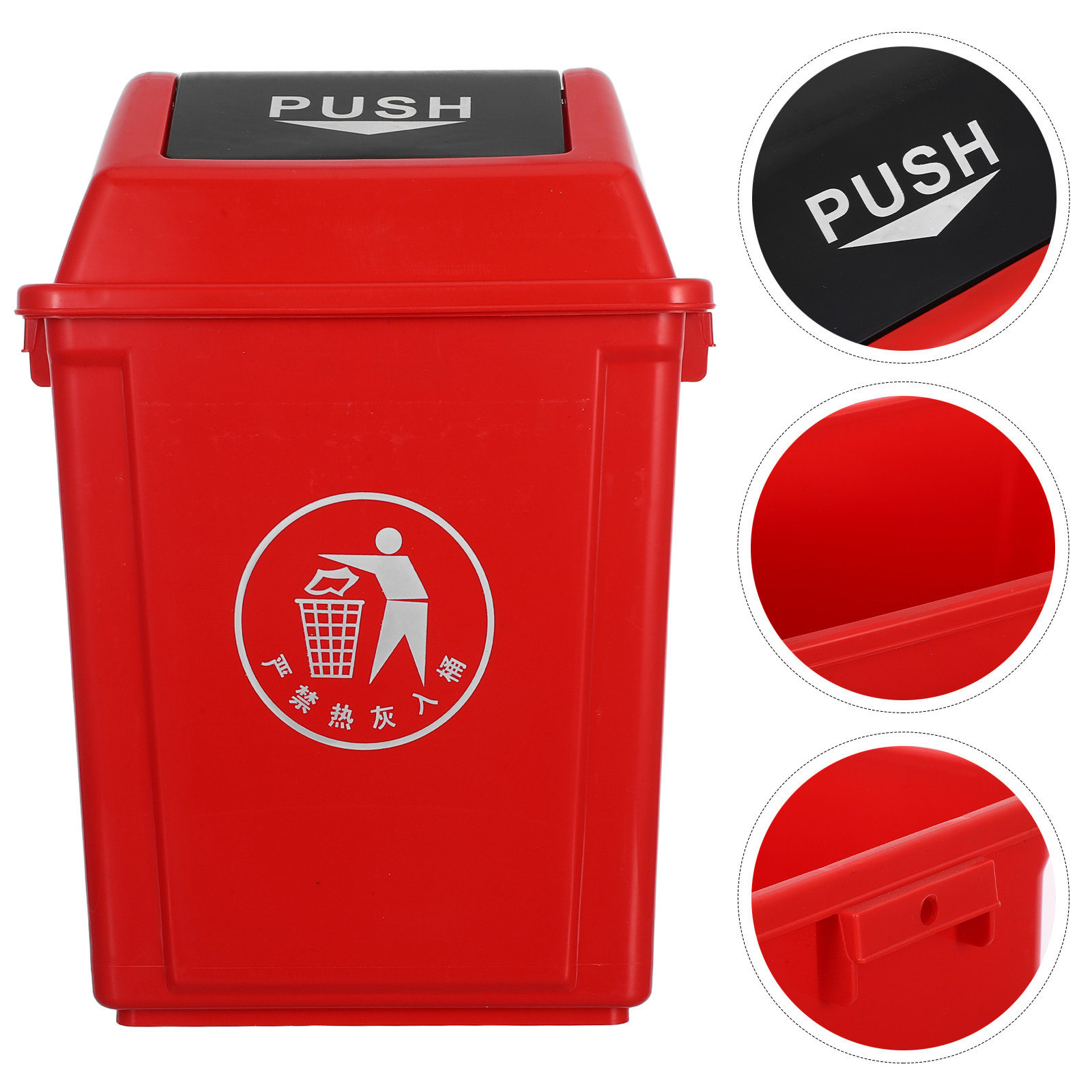 Commercial Kitchen Garbage Can - Lid Trash Can 10L Plastic Kitchen