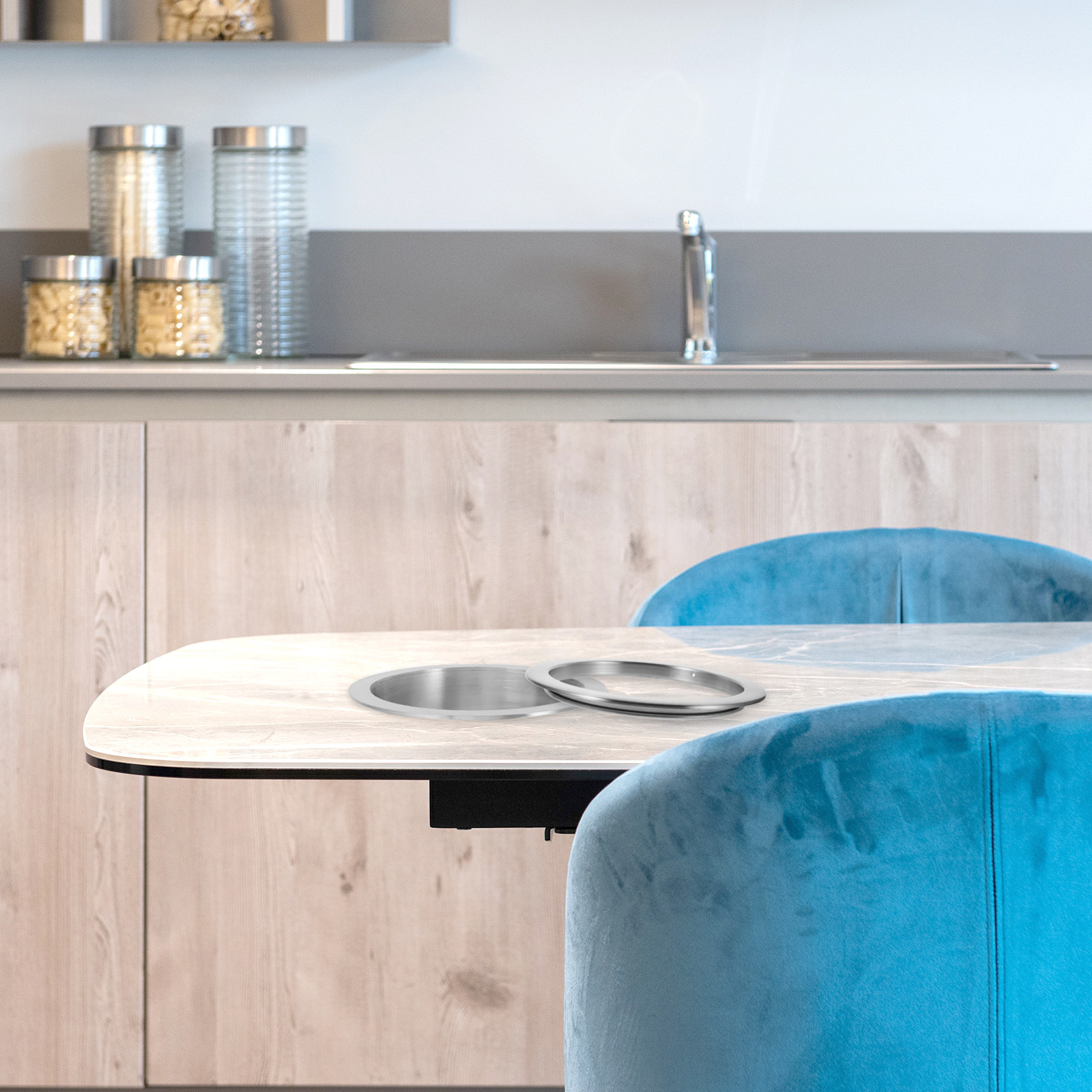 Stainless Steel Countertop Rec - Commercial Kitchen Garbage Can 评论和价格