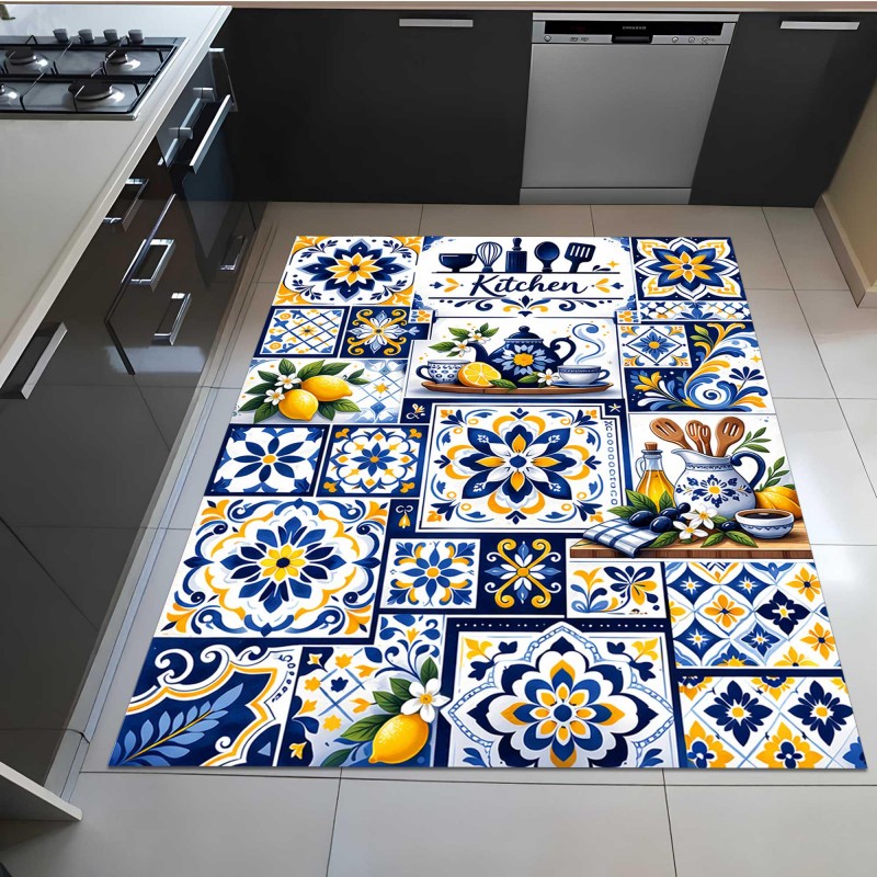 Mediterranean Mosaic Tile Kitc - Commercial Kitchen Tile Flooring 评论和价格